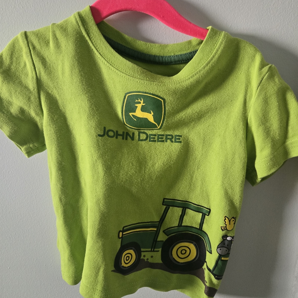 John Deere Lime Green Kids Tee with Tractor Design